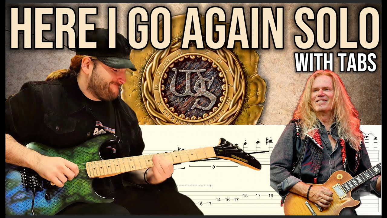 HERE I GO AGAIN GUITAR SOLO LESSON - WHITESNAKE (WITH TABS)
