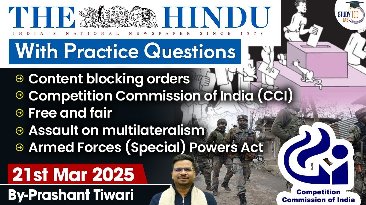 The Hindu Analysis | 21st March 2025 | The Hindu NewsPaper Today With Practice Questions