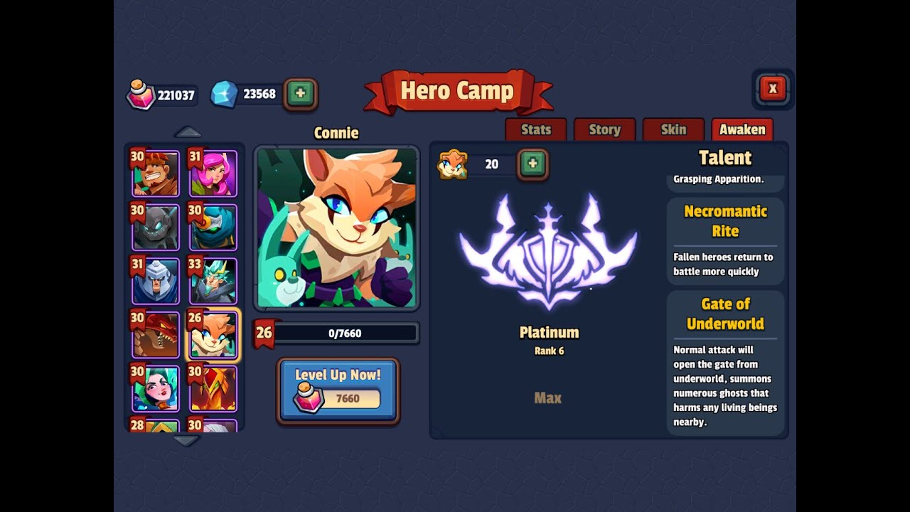 Realm Defense Awaken. Connie, unlock Platinum, rank 6. TD Games.