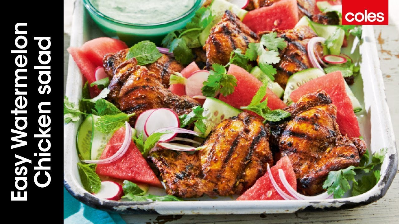 Super easy watermelon chicken salad