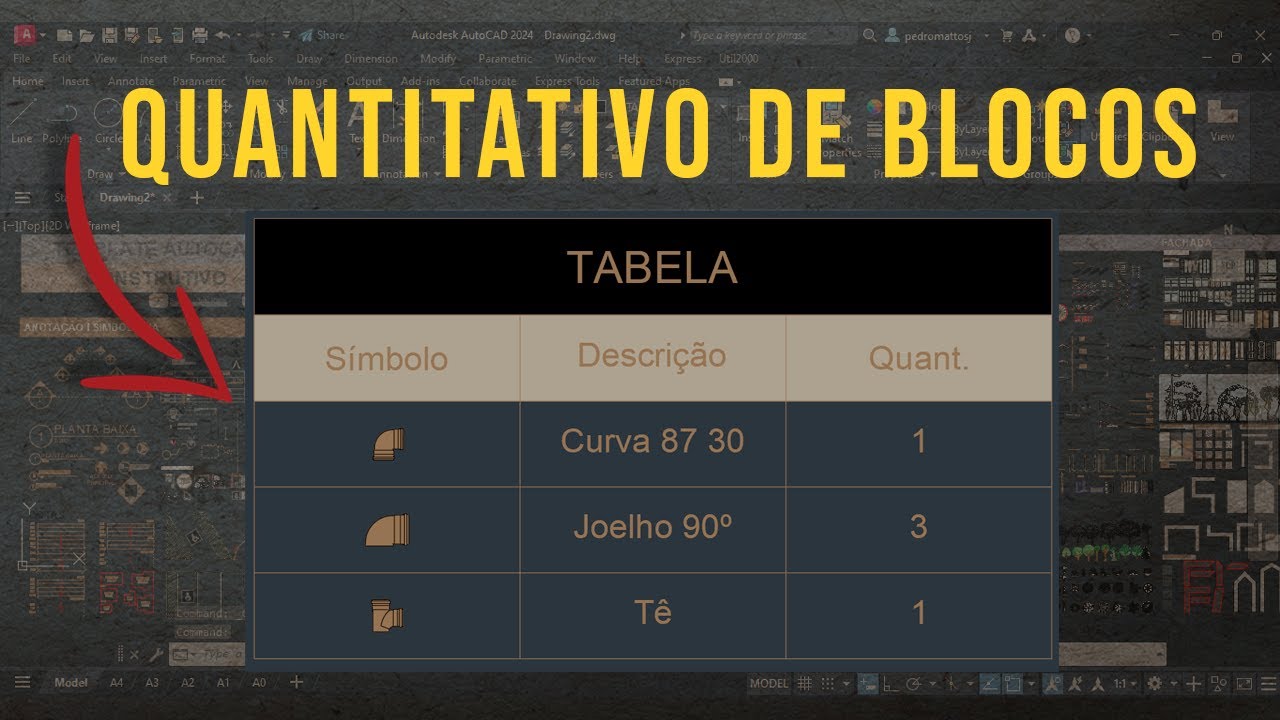 COMO FAZER TABELA DE QUANTITATIVO AUTOMÁTICA AUTOCAD I AutoLISP Gratuito