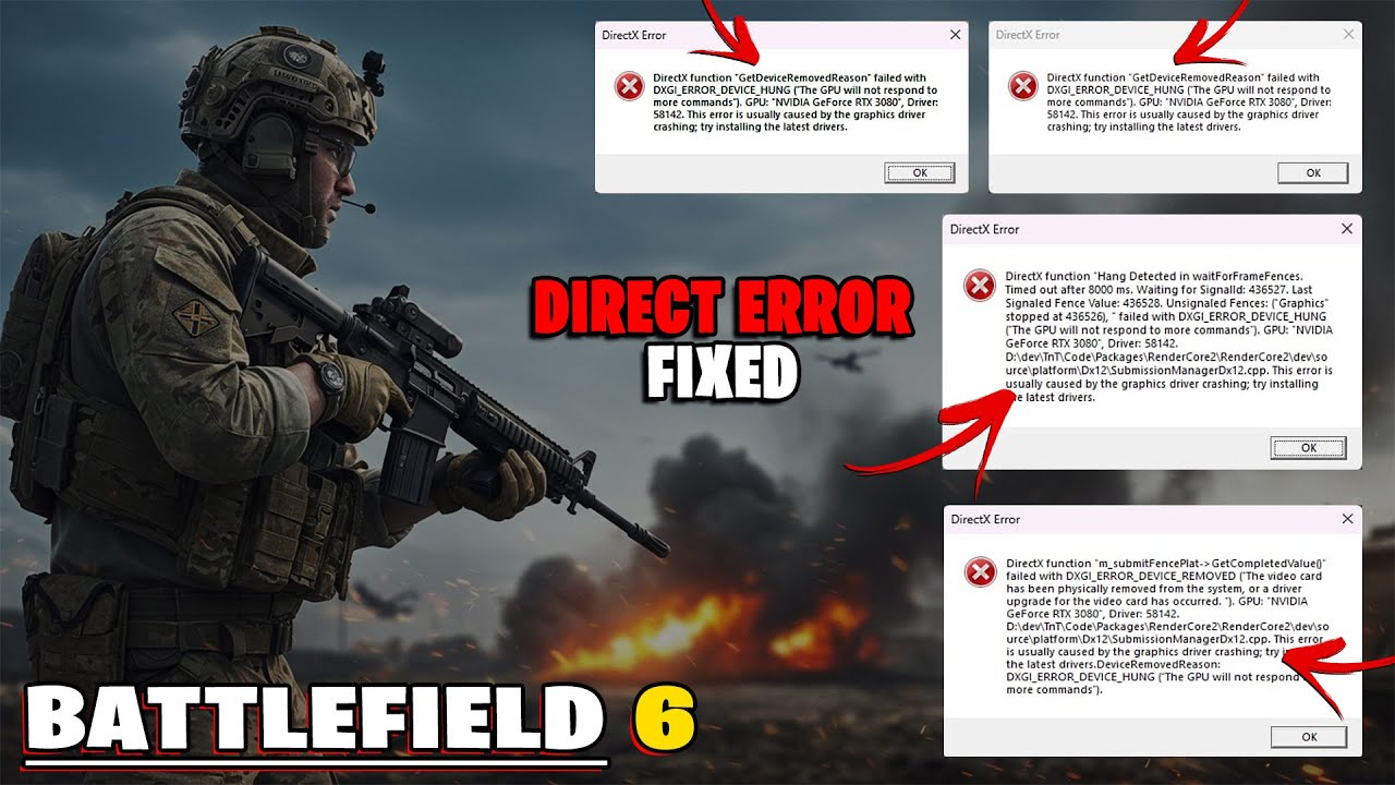 Battlefield 6: Fix All DirectX Function Errors | Battlefield 6 DX11 DX12 launch option | DXGI