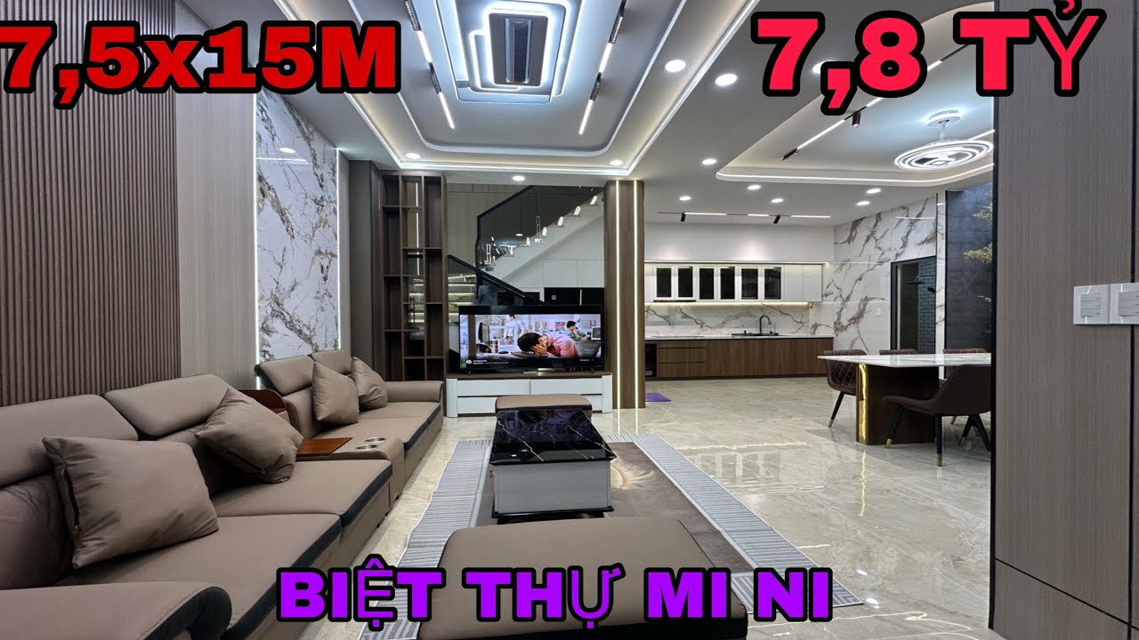 Biệt thự mini 7,5x15M. Nở hậu 8M.giá rẽ bèo.