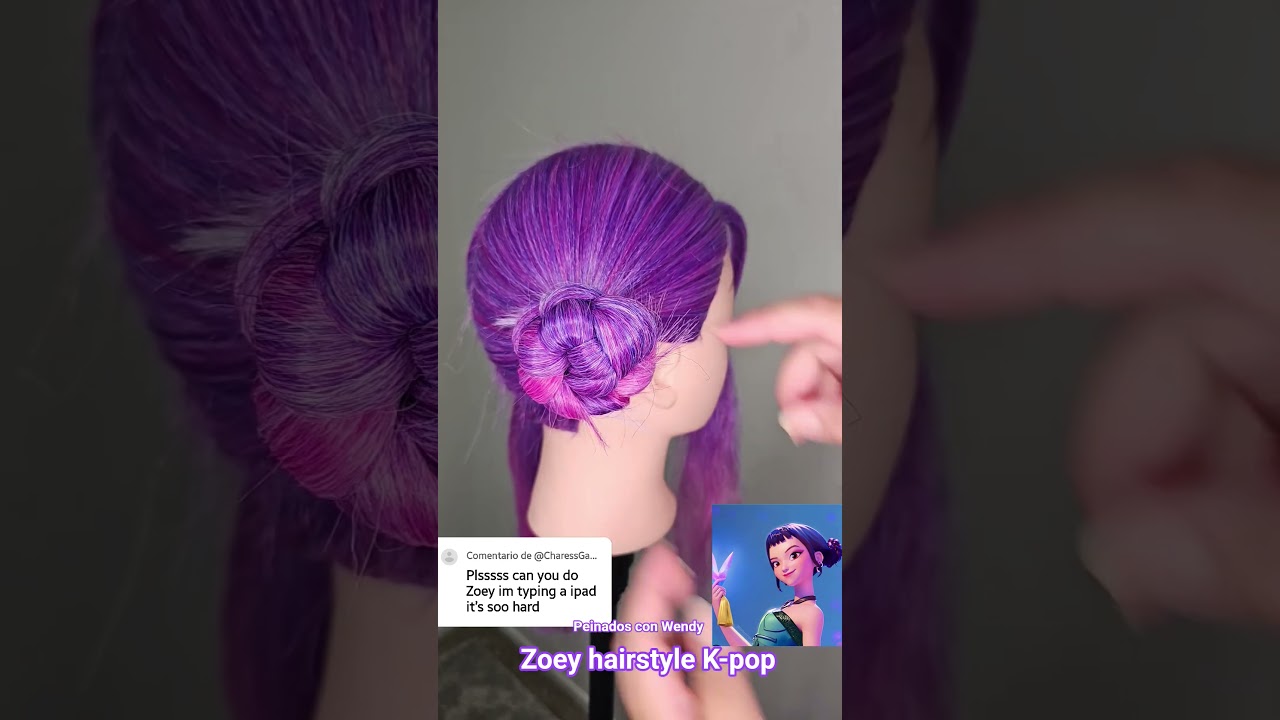 Zoey hairstyle K-pop #hairstyle #demonhunters #huntrix #zoey
