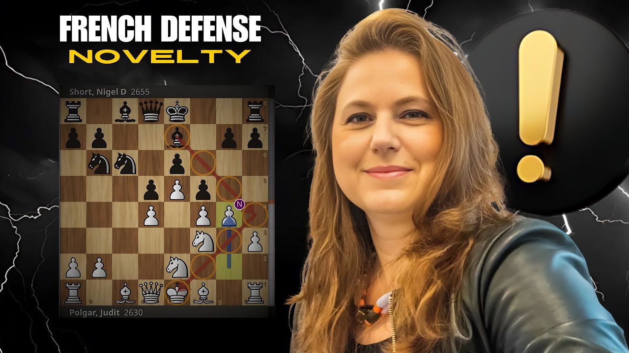 Judit Polgar destroys the French Defense with an UNIQUE Attacking IDEA!!!