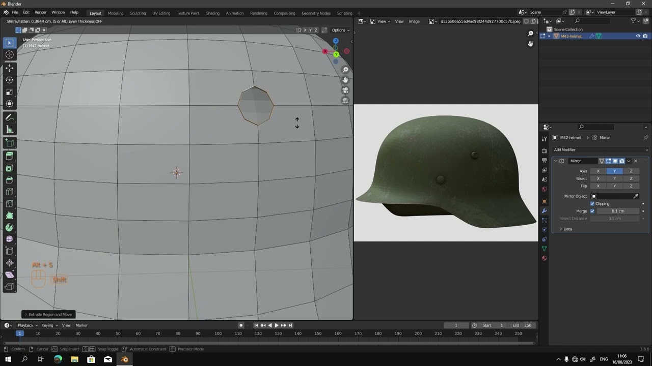 Blender M42 stahlhelm modeling