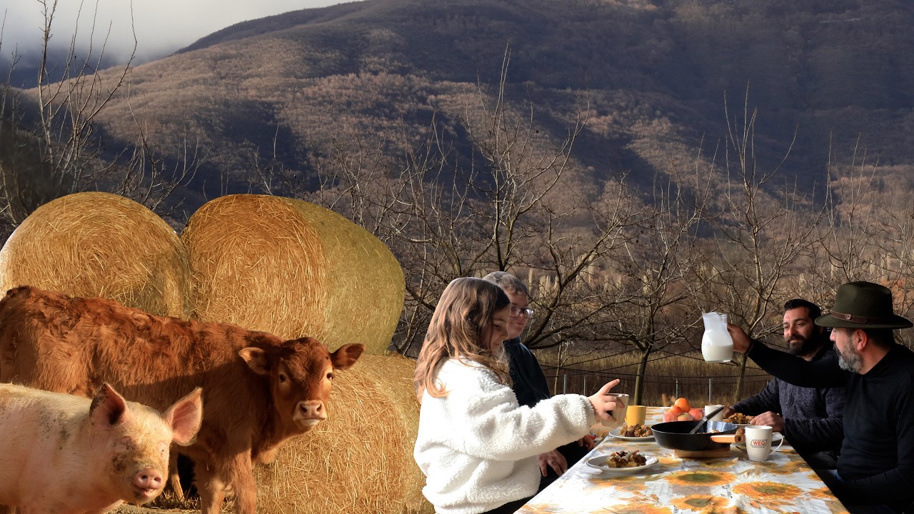 🔥Δυνατό Πρωινό με Αυγά και Χωριάτικα Λουκάνικα στη Φάρμα του Στέφανου στο Εμπόριο Πτολεμαίδας🐂🐖🐓