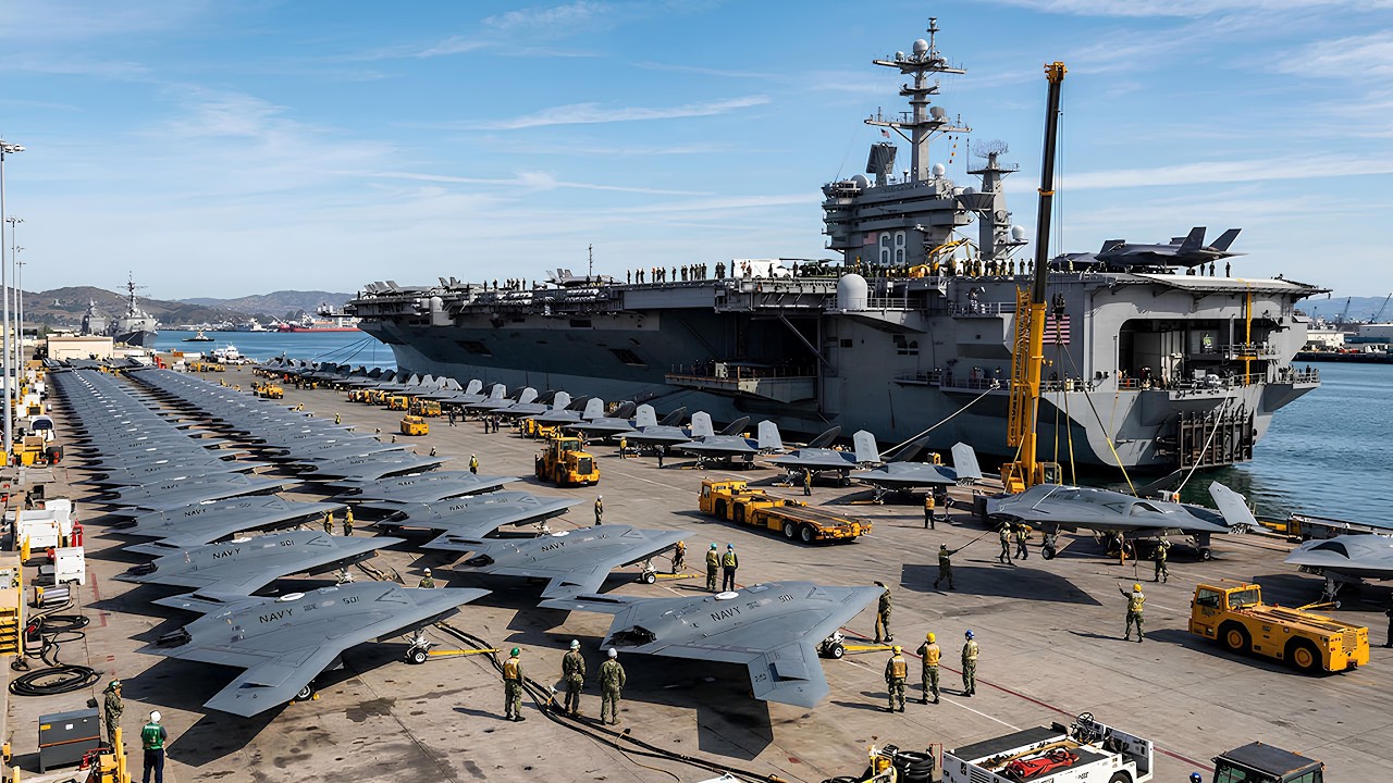 Паника в Тегеране: десятки беспилотников X-47B с авианосца USS Nimitz (CVN-68) проводят операцию быс