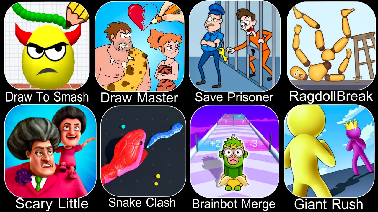 Draw To Smash,Draw Master,Save Prisoner,Ragdoll Break,Prankster 3D,Roblox,Brainrot Merge