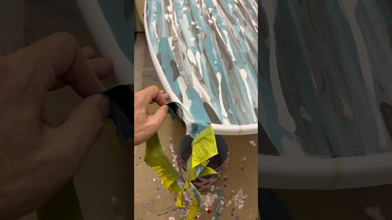 Surfboard Squeegee Paint Pull #shorts