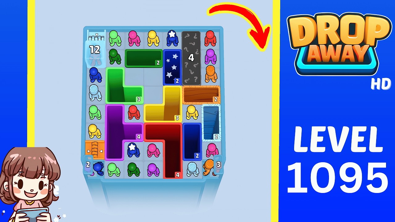 Drop Away Level 1095 Solution Walkthrough