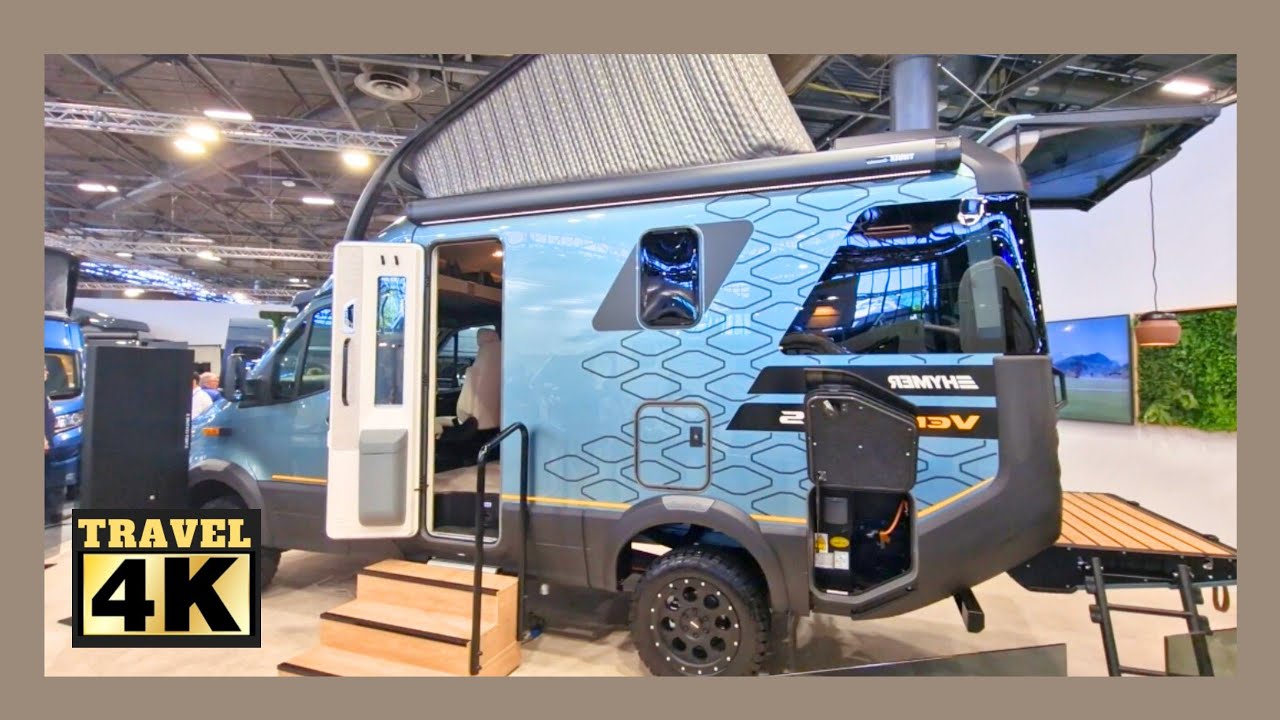 Van Hymer Venture S avec Toit Relevable Isolant et Terrasse Int&eacute;gr&eacute;e.  #vanlife  #vdl2023