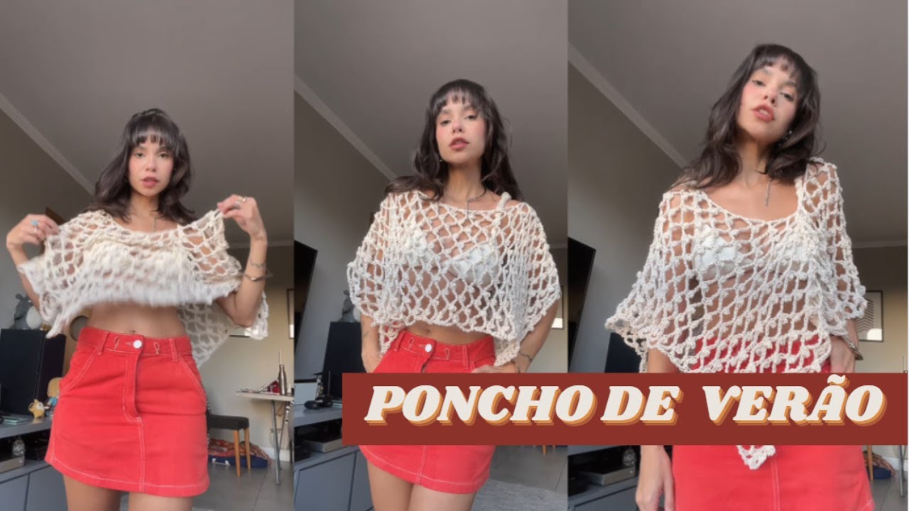 PONCHO DE VER&Atilde;O PERFEITO PARA A PRAIA  - PAP CROCHE Tutorial  - Passo a passo