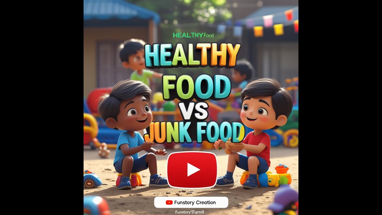 healthy food vs junk food in Tamil #funstorytamil #kidsstories   #cartoon #bedtimestories