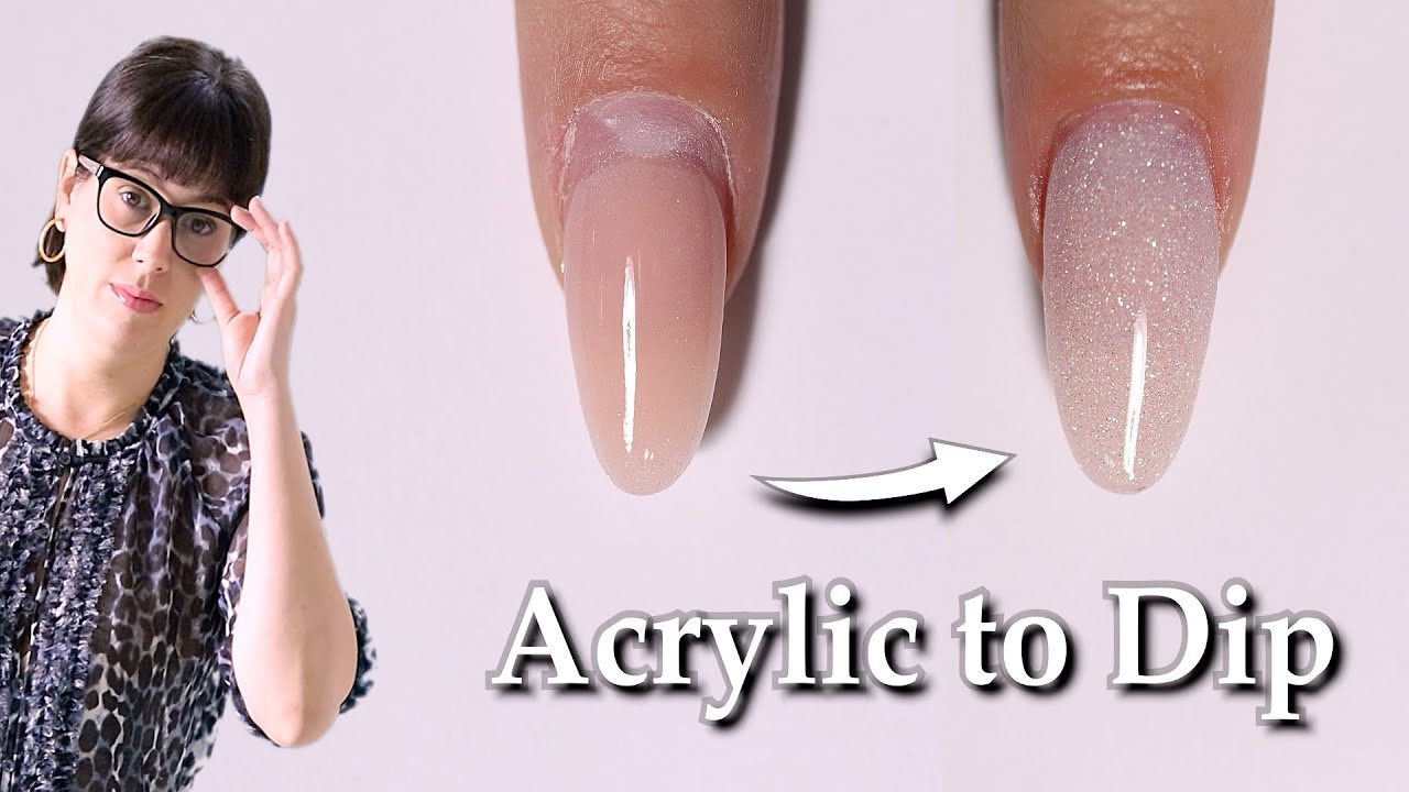 How To Refill/Infill Acrylic Nails with Dip Powder. Watch Me Work. ENG