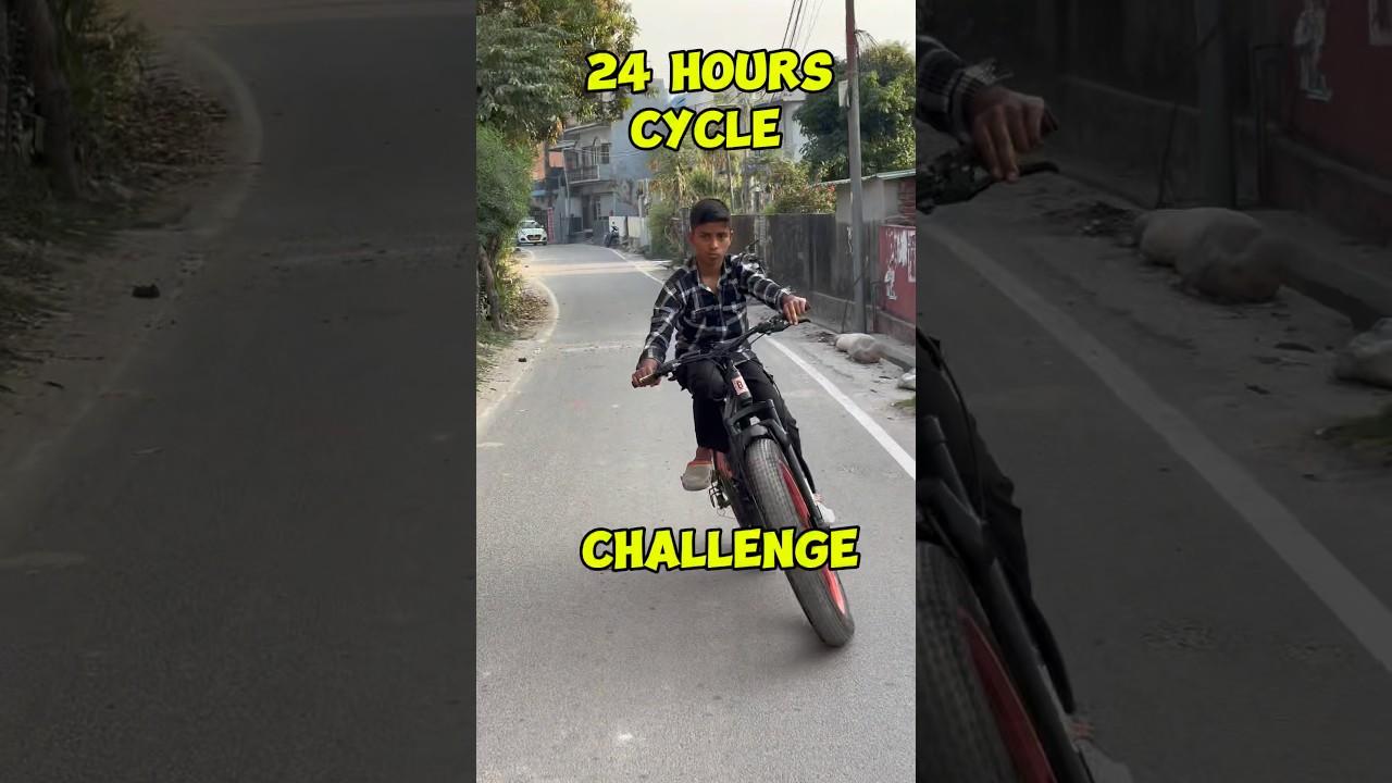 24 Hours cycling 🚴 challenge.🤔 #dishant4084 #youtubeshorts #viralvideo #challenge #minivlog #vlog