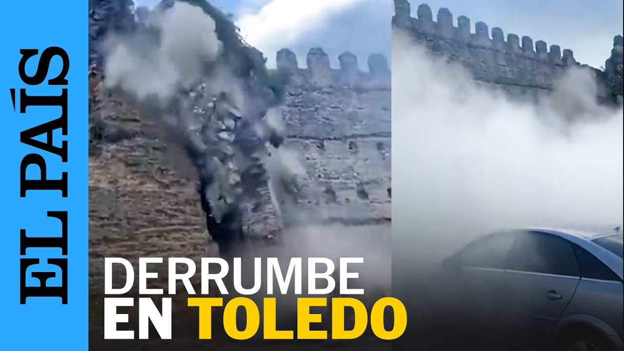El MOMENTO del derrumbe de la torre del Castillo de Escalona: 