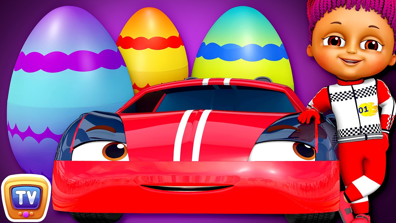 Learn Colors and Shapes with Race Cars and Surprise Eggs Car Toys – ChuChu TV FunZone