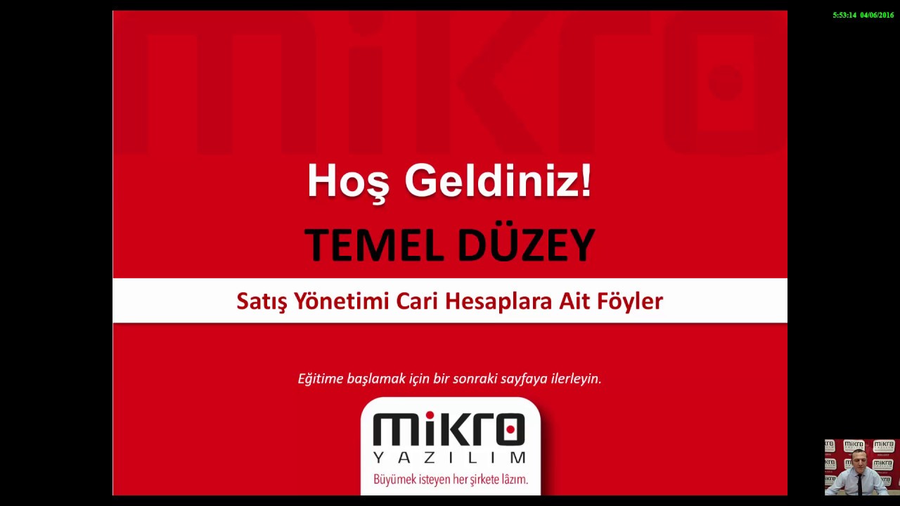 Mikro Yazılım Satış Yönetimi Cari Hesaplara Ait Föyler Eğitimi
