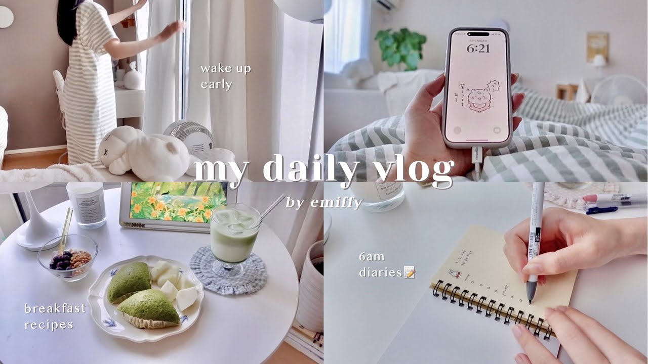 6AM DIARIES 📝 enjoying a longer morning｜matcha breakfast & housework 🧹, hobby