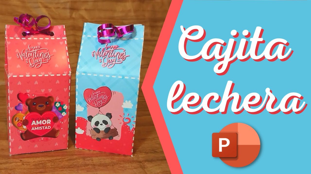 CAJITA REGALO PARA SAN VALENTÍN |cómo hacer una CAJITA DE LECHE EN POWER POINT | CAJITA MILK