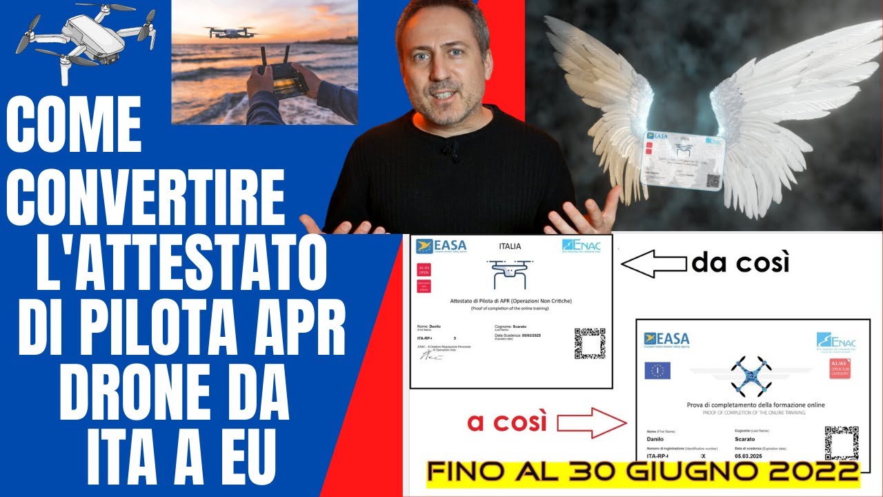 Come convertire gratuitamente l'attestato Pilota APR (Droni) da Italiano a Europeo