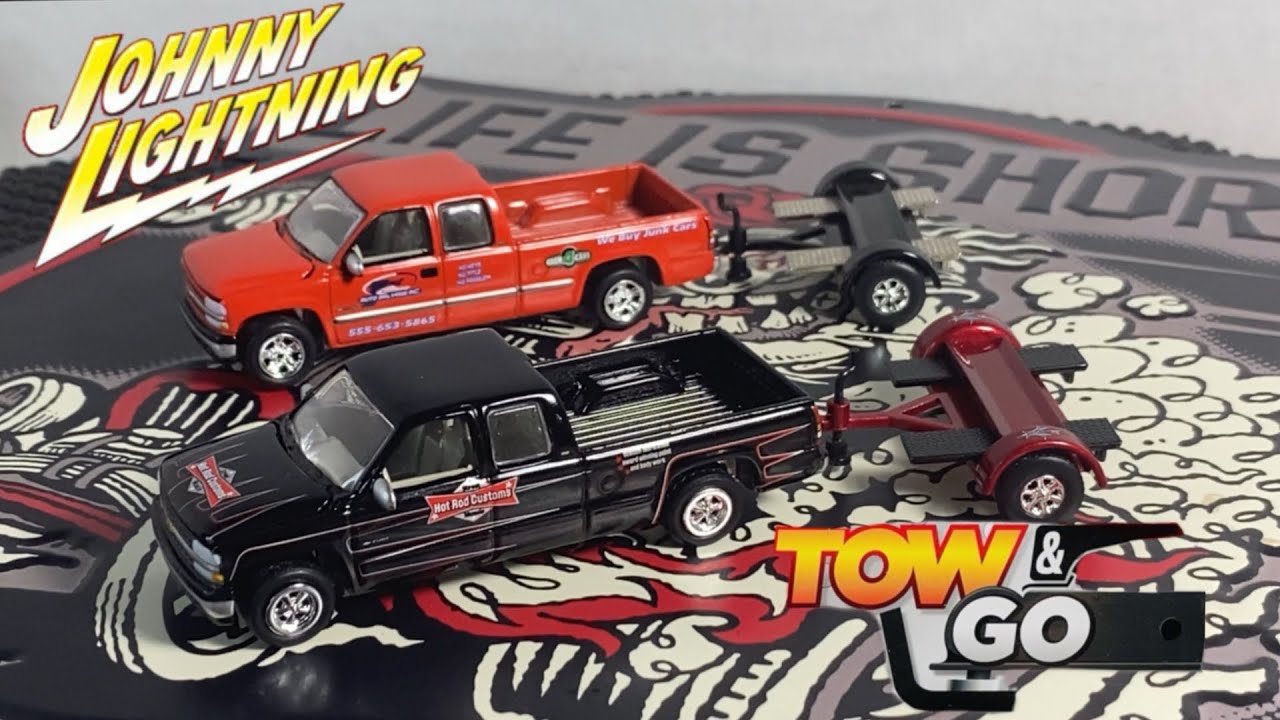 Johnny Lightning  2002 Chevrolet Silverado Pickup Truck  and Tow Dolly Version A&B