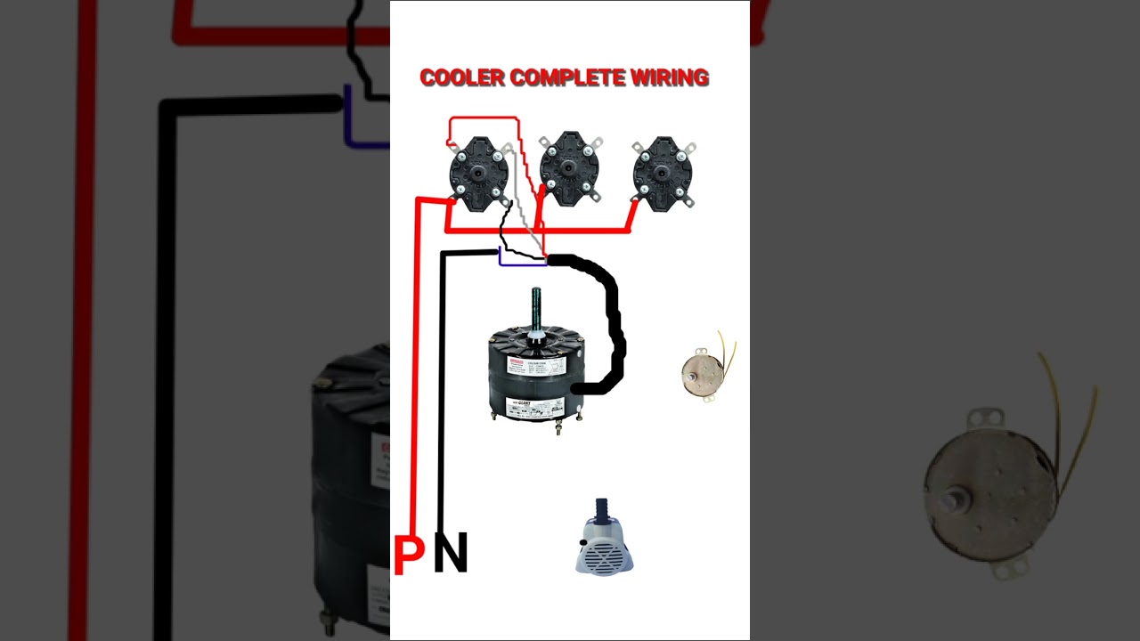 cooler wiring connection💯#cooler 3 speed motor connection🔌