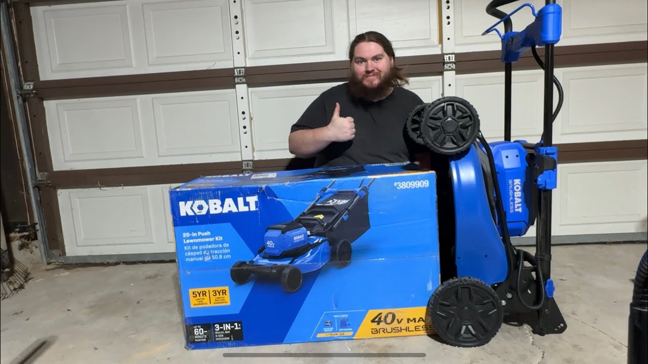 Kobalt 40v push lawnmower unboxing and review