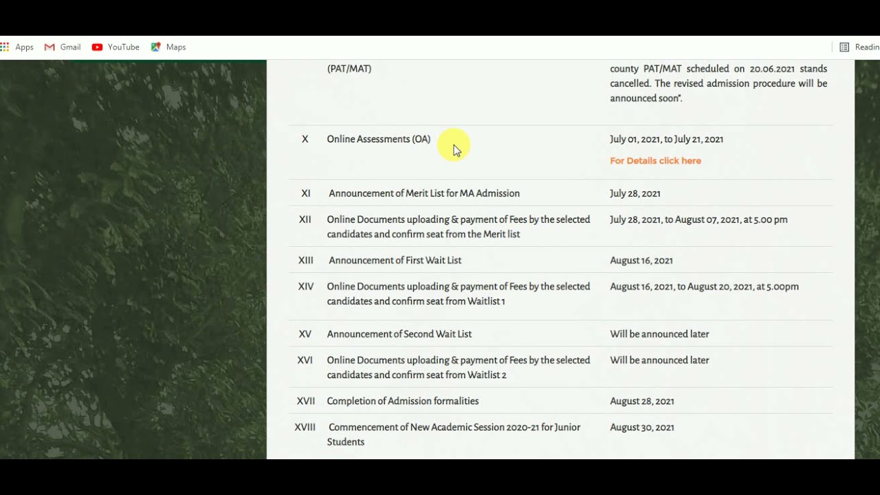 TISSNET-2021 FIRST WAIT LIST UPDATE