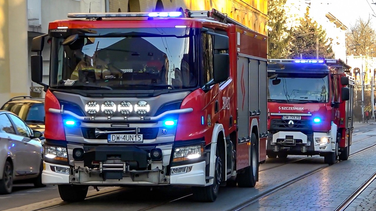 🚨 [AIRHORN & SIRENS] Wrocław Firefighters in Action! 🇵🇱 | BIG Response Compilation (4 Stations)