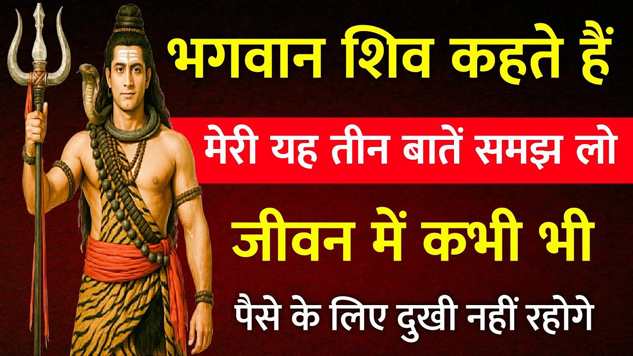 🔴 भगवान शिव कहते हैं, मेरी यह तीन बातें समझ लो, जीवन में कभी भी धन के लिए दुखी नहीं रहोगे
