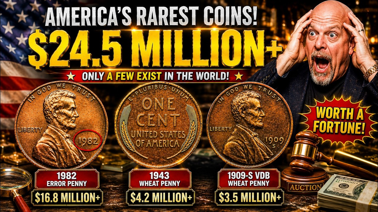 RARE PENNIES Worth MILLIONS! 💰 1982 Error + 1943 Wheat Penny + 1909-S VDB