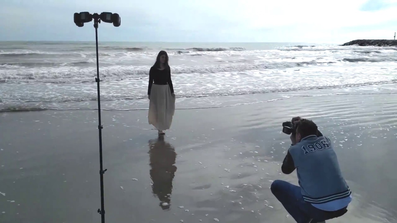 strobist video  beach photoshoot jesolo lido