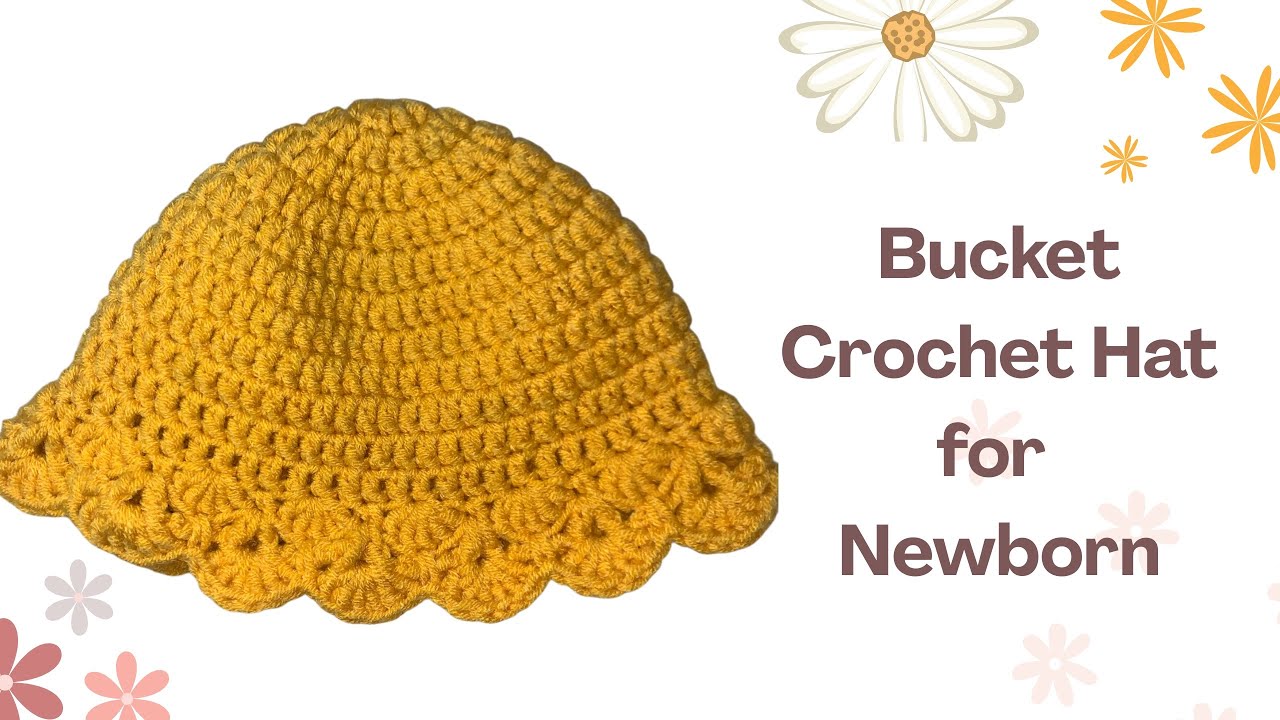Tutorial Crochet Bucket Hat for Newborn || DIY Bucket Hat Crochet Newborn