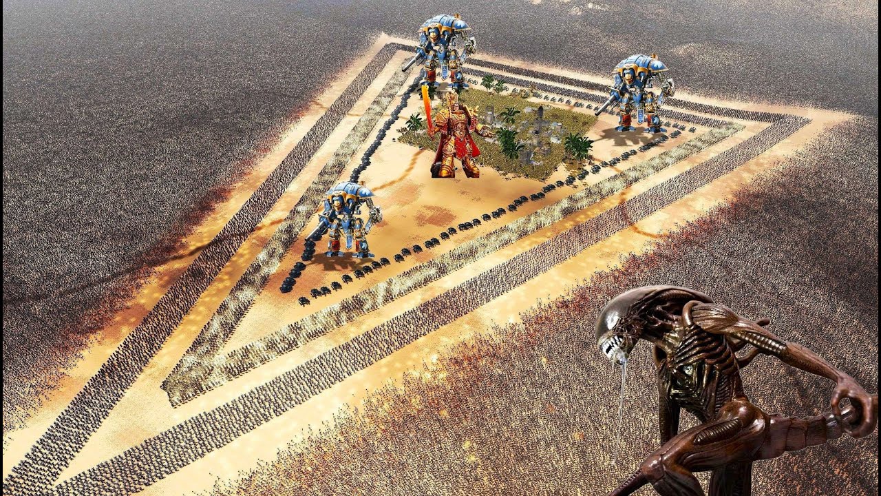 4,000,000 XENOMORPHS vs EMPEROR OF MANKIND Defensive Formation - Ultimate Epic Battle Simulator 2