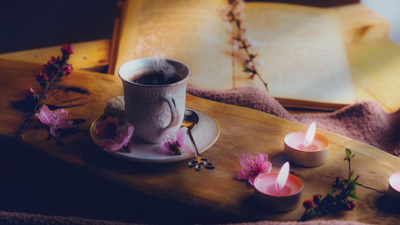 FREE NO COPYRIGHT FULL HD TEACUP CANDLES CUP STEAM BOOK FLOWERS FLAME RELAXING SCREENSAVER