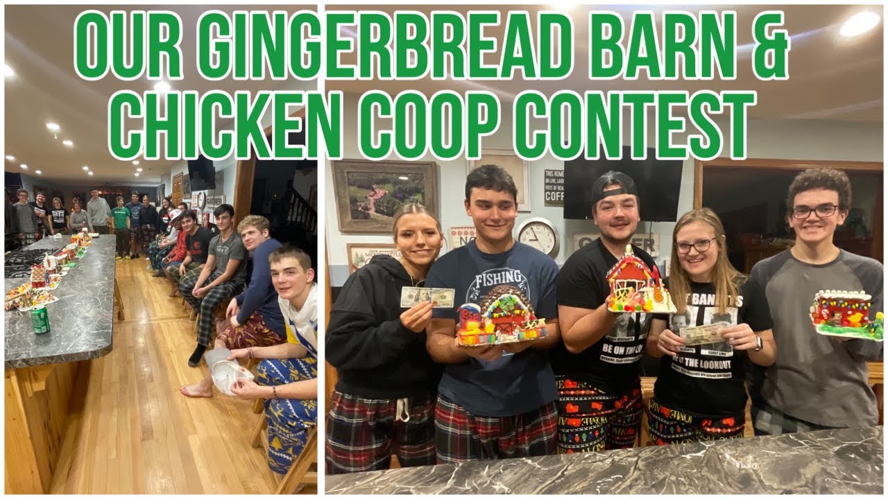 OUR FAMilY OF 10 TRADITIONS ~ GINGERBREAD HOUSE CONTEST FOR 18 KIDS 😉😂