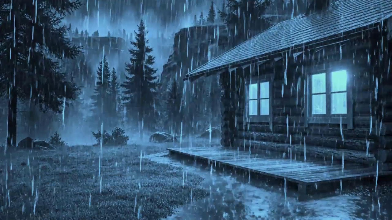 САМЫЙ ГИПНОТИЧЕСКИЙ ЗВУК 🌧️ Дождь по крыше лесного дома ночью