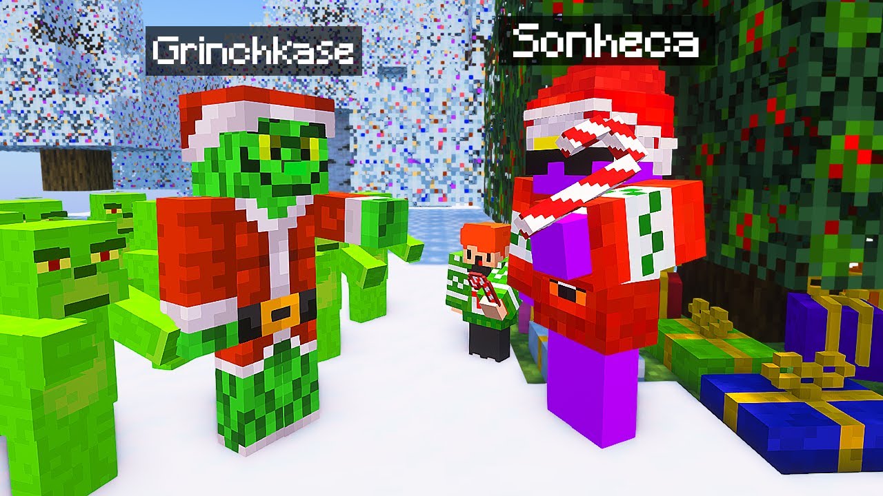 BRIGUEI COM O GRINCH PARA SALVAR O NATAL NO MINECRAFT!!!