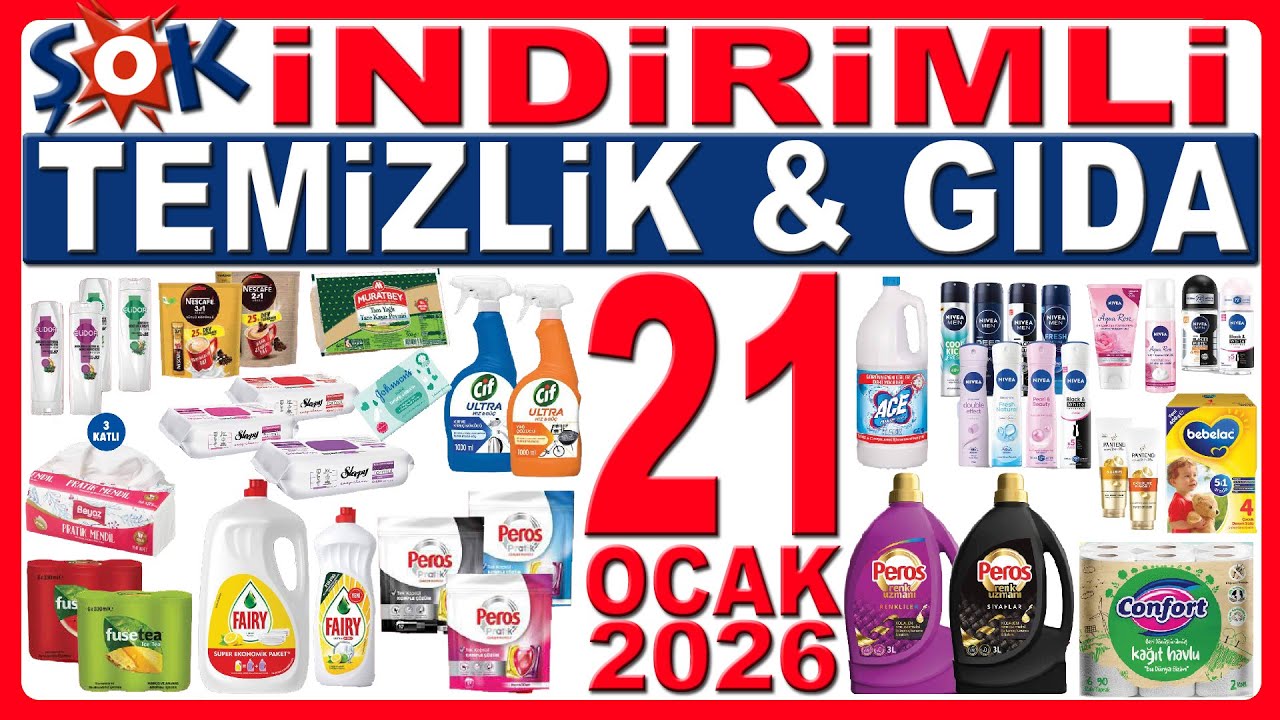 ŞOK İNDİRİMLERİ BU HAFTA | TEMİZLİK GIDA ÜRÜNLERİ | ŞOK MARKET KAHVALTILIK GIDA | ŞOK 21 OCAK 2026