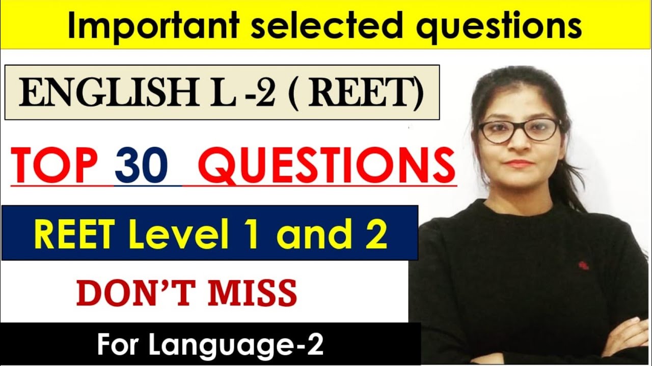 Reet English || Language 2 || TOP 30 Questions for reet2021 reet_language_2