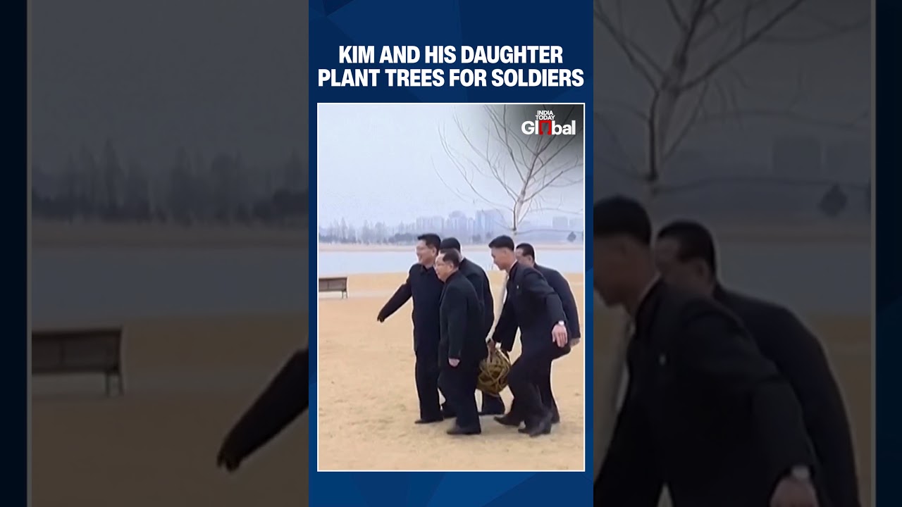 Kim Jong Un Appears With Daughter Ju Ae, planting trees at Saeppyol Street in Pyongyang