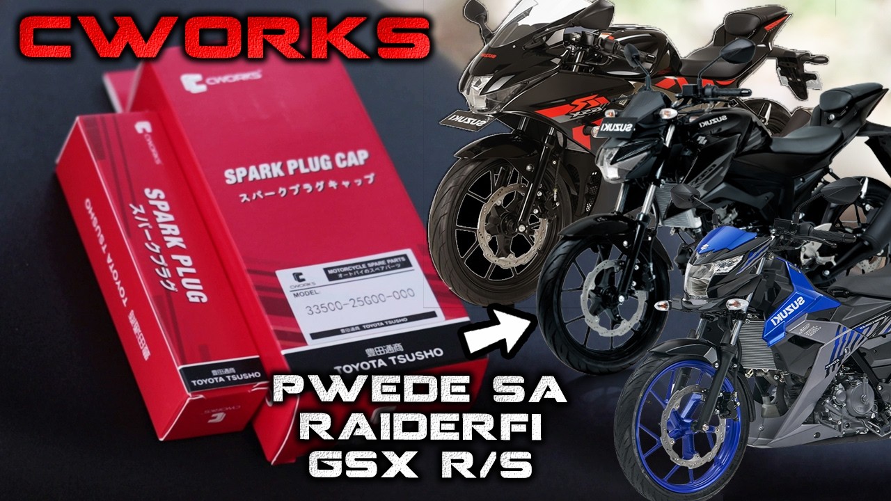 Cworks Spark Plug at Spark Plug Cap na pwede sa Raider 150 FI at Gsx S/R 150