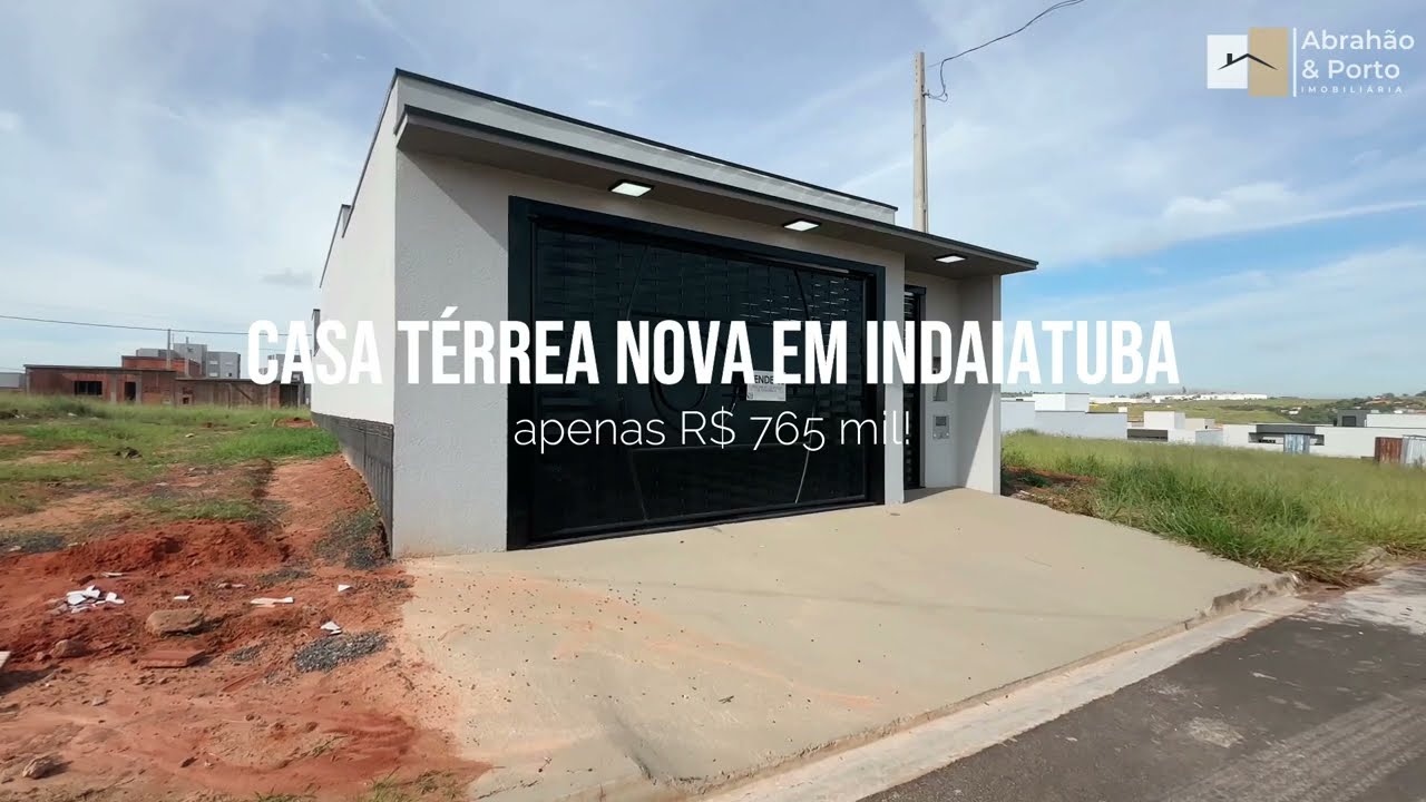 Casa térrea nova à venda em Indaiatuba/SP. Apenas R$ 765 mil!