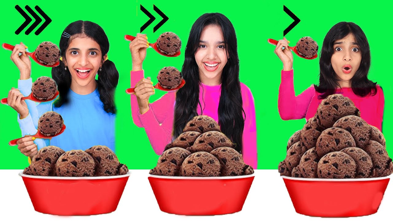 फ़ास्ट  vs मध्यम  vs स्लो  फ़ूड चैलेंज  ! शफ़ा
