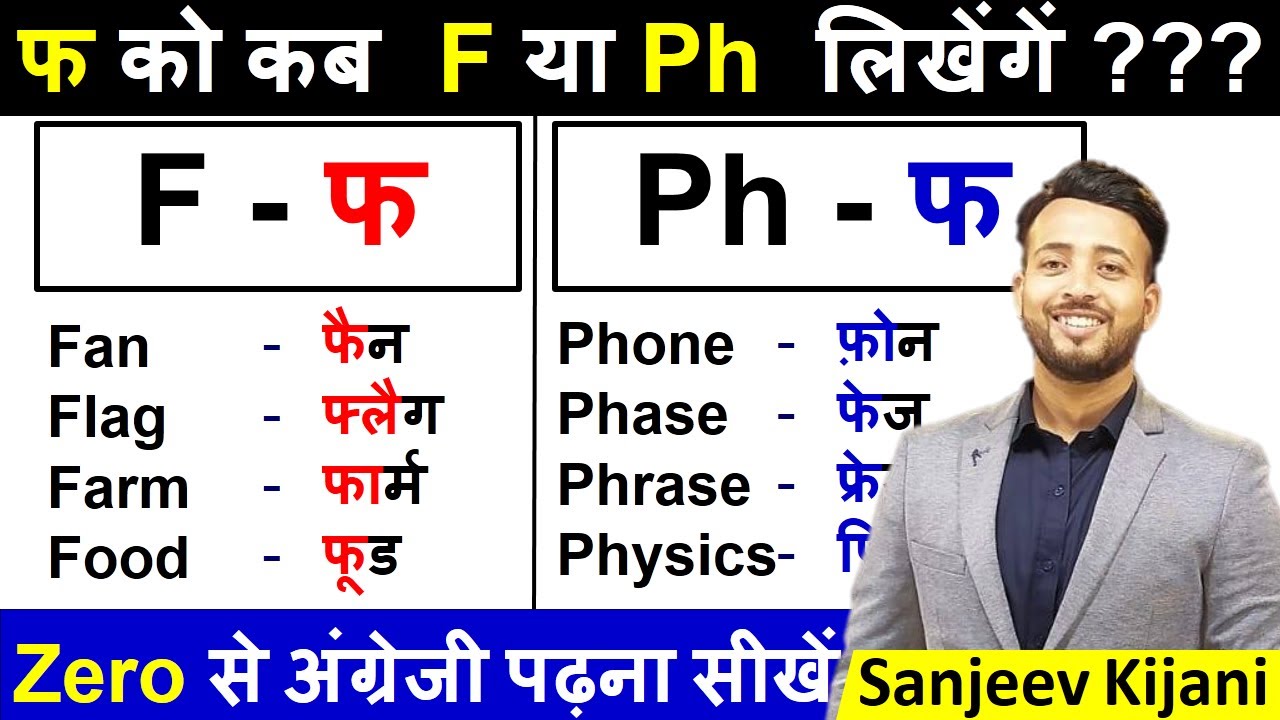 फ के लिए कब F और Ph लिखें | Learn Spelling Rules | Zero से English सीखे | अंग्रेजी पढ़ना कैसे सीखे
