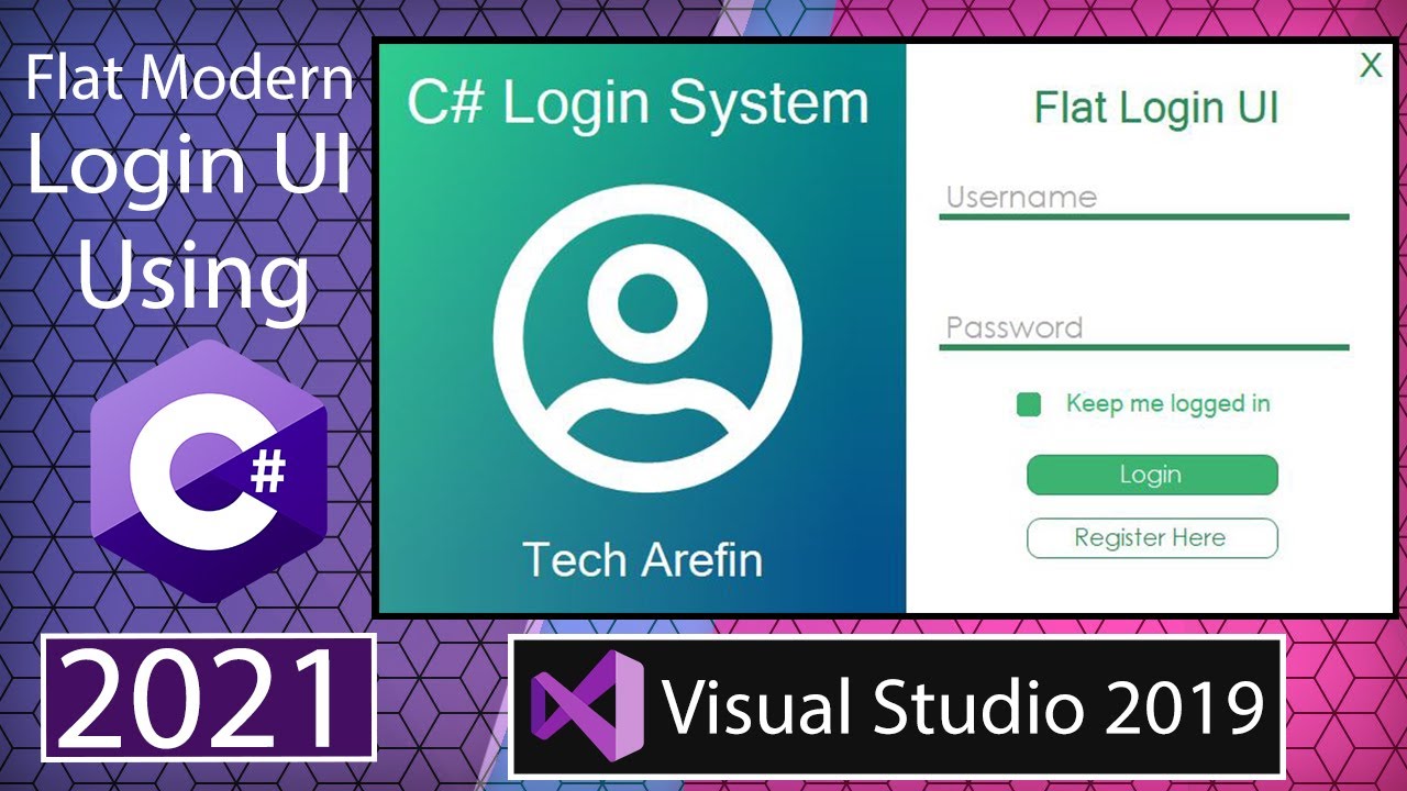 Login in C# | Flat Login Design C# 2021 | Visual Studio 2019