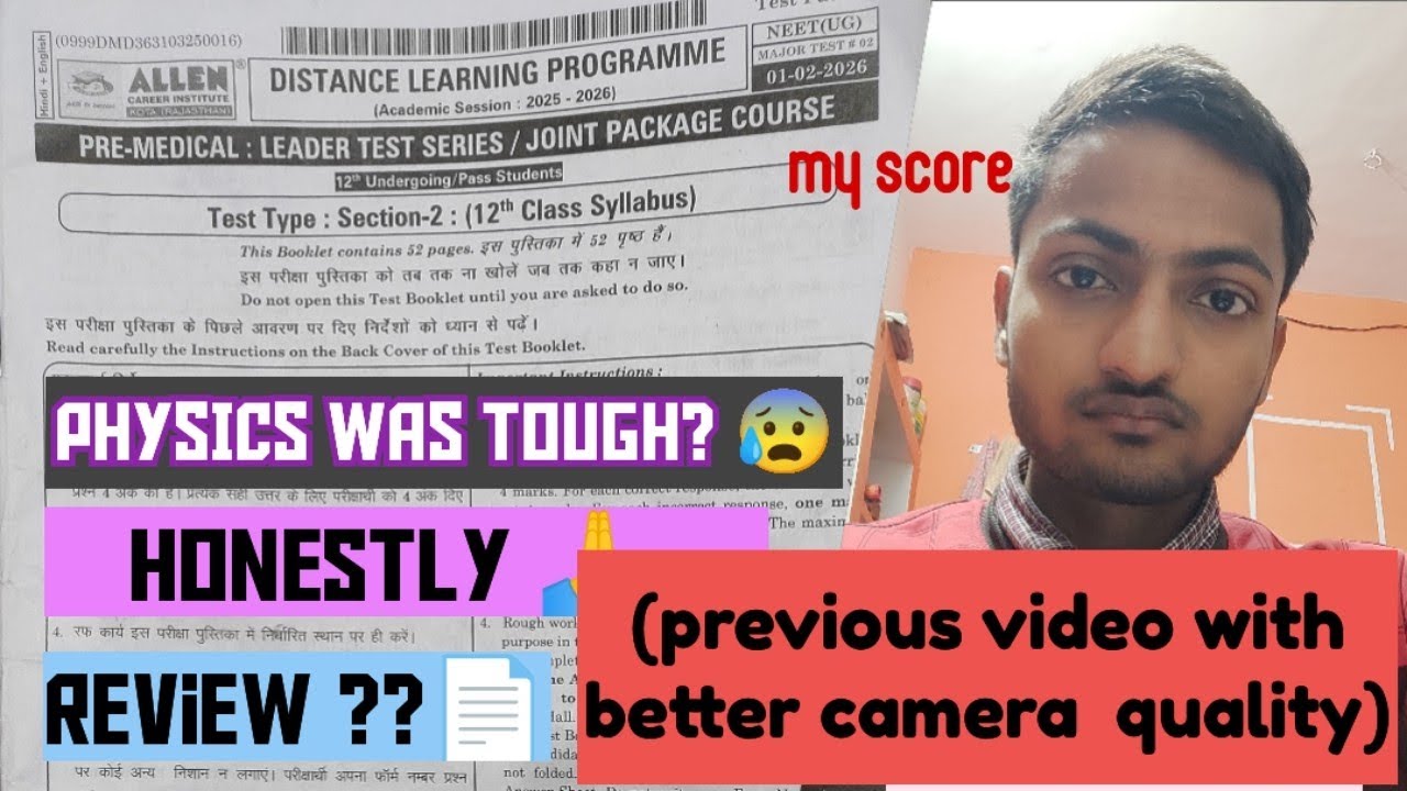 Allen Major Test 02  Paper Analysis & My Honest Review 🩺 #allentestseries #allenmajor #neet 