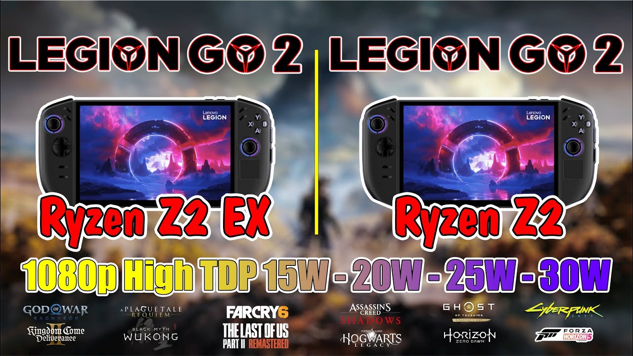 Legion Go 2 Z2 Vs Legion Go 2 Z2 Extreme - Test Game 1080p TDP 15W - 20W - 25W - 30W
